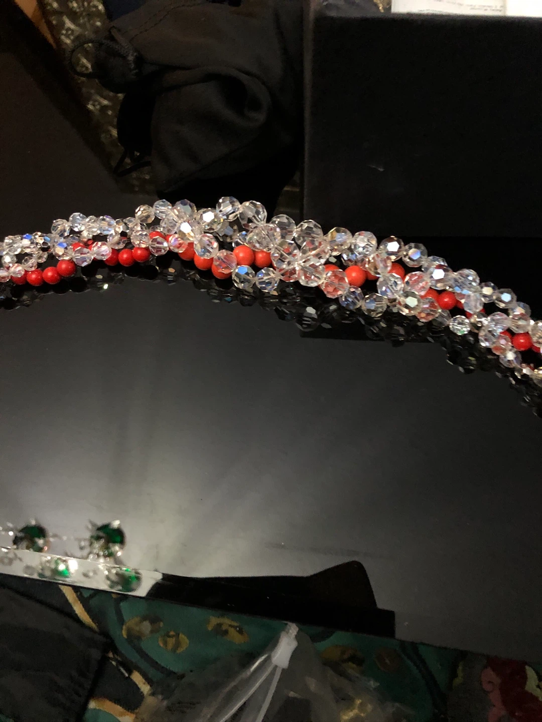 Swarovski Necklace with Red and Clear Crystals - photo 2