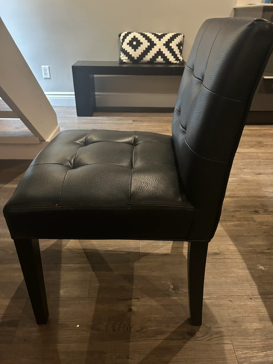 Black Faux Leather Dining Chairs (Set of 2)