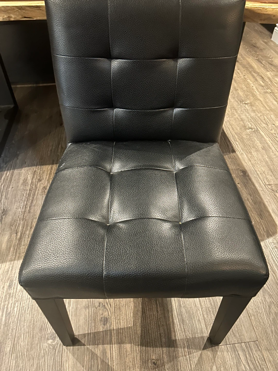 Black Faux Leather Dining Chairs (Set of 2) - photo 2