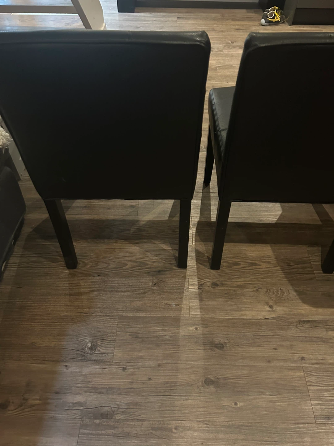 Black Faux Leather Dining Chairs (Set of 2) - photo 3