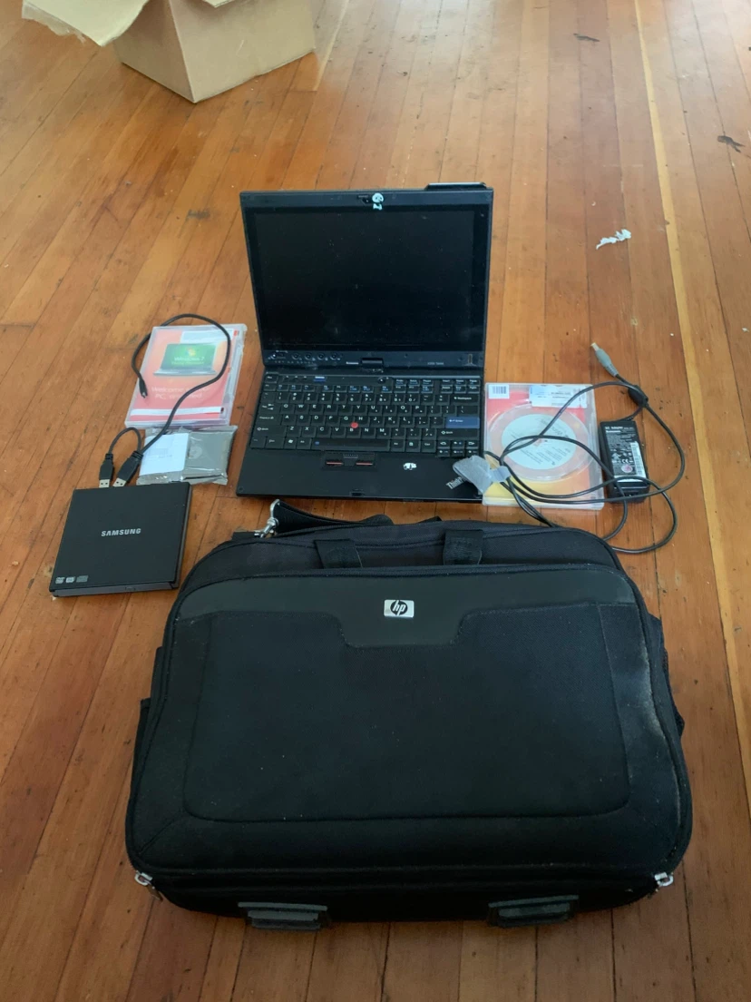 HP Laptop Bag with Accessories and Samsung External Hard Drive