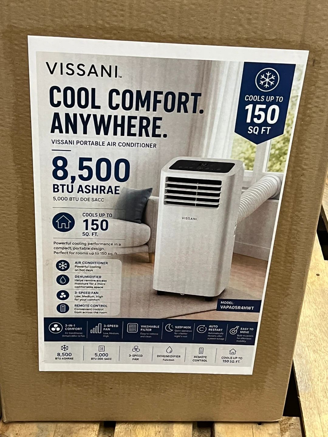 VISSANI 8,500 BTU Portable Air Conditioner