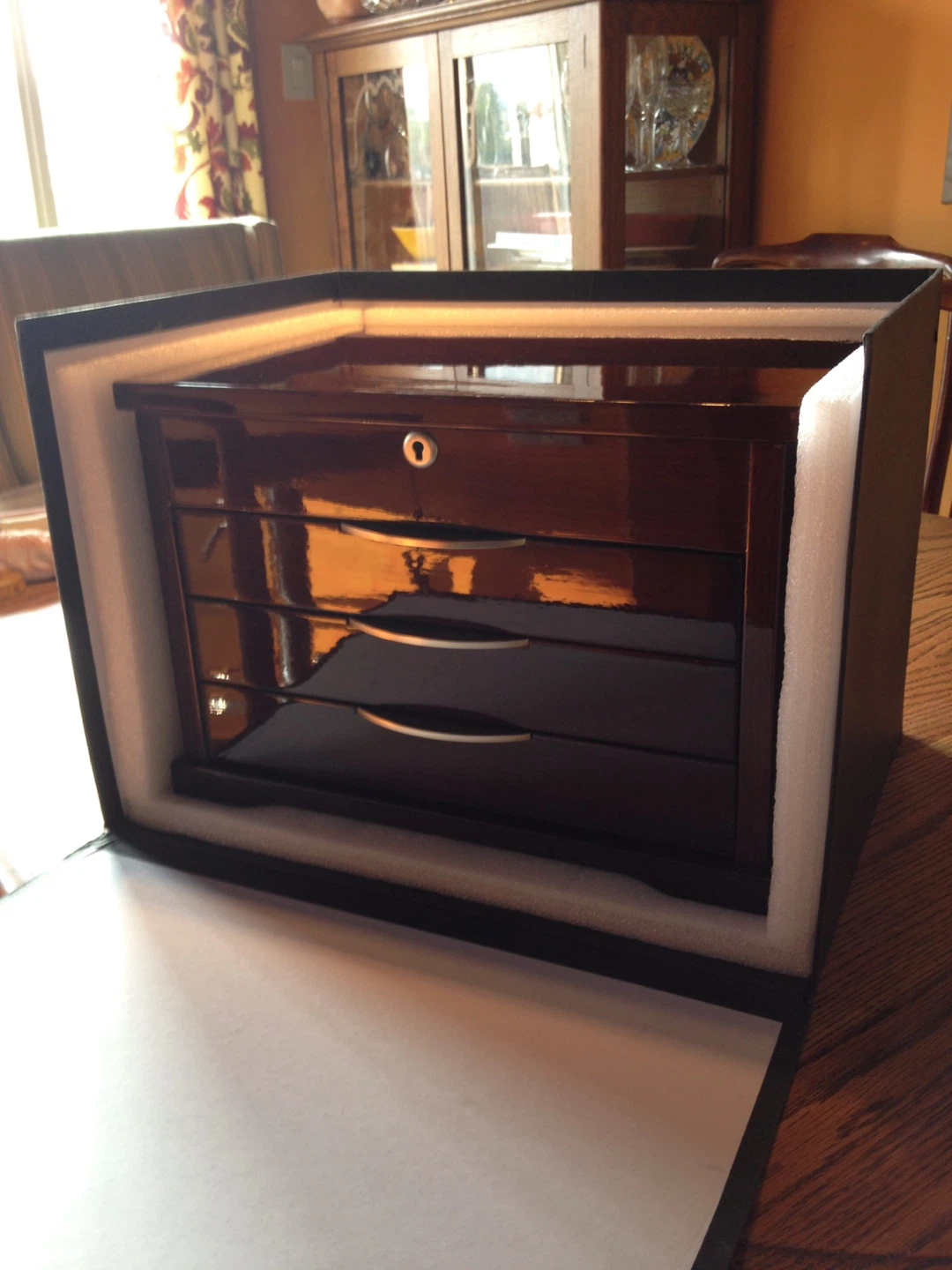 Wooden Jewellery Box with Drawers