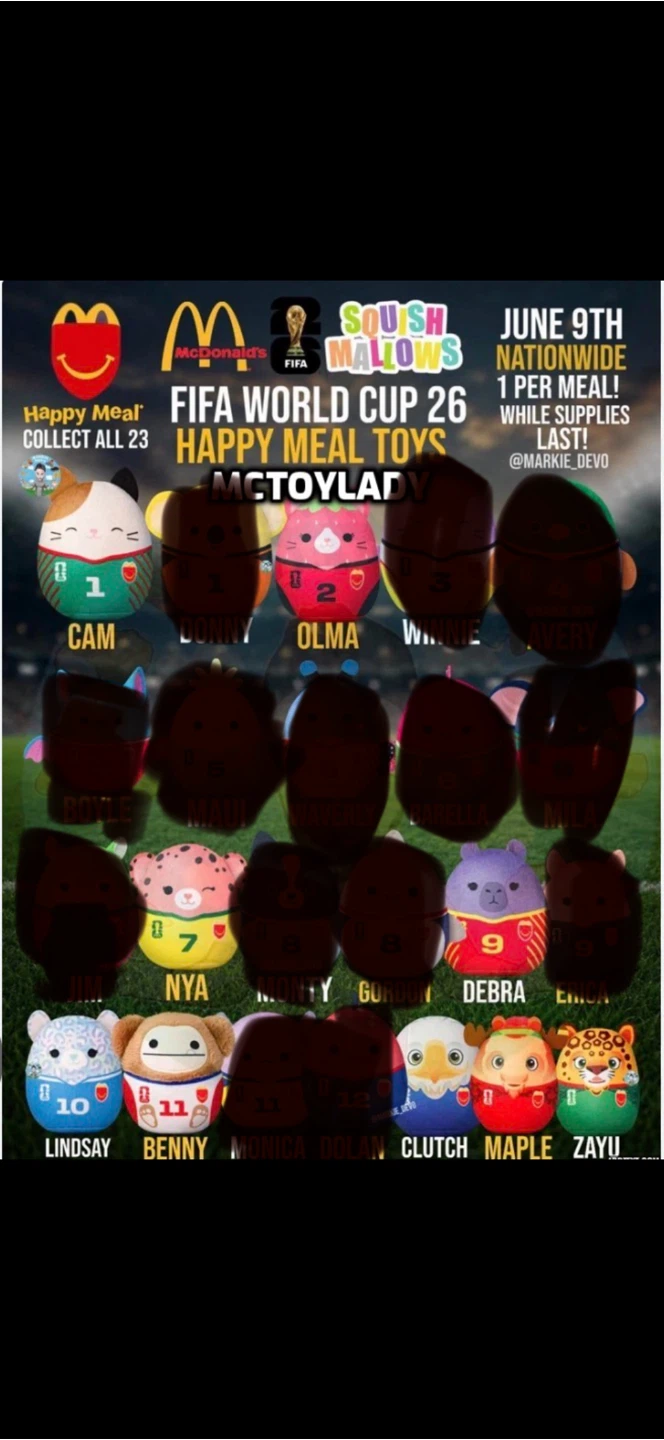 Looking to trade Squishmallows FIFA World Cup Happy Meal Toys