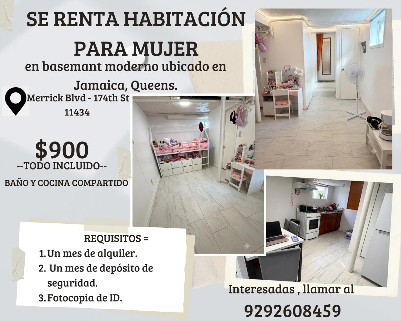 Habitación en alquiler para MUJER