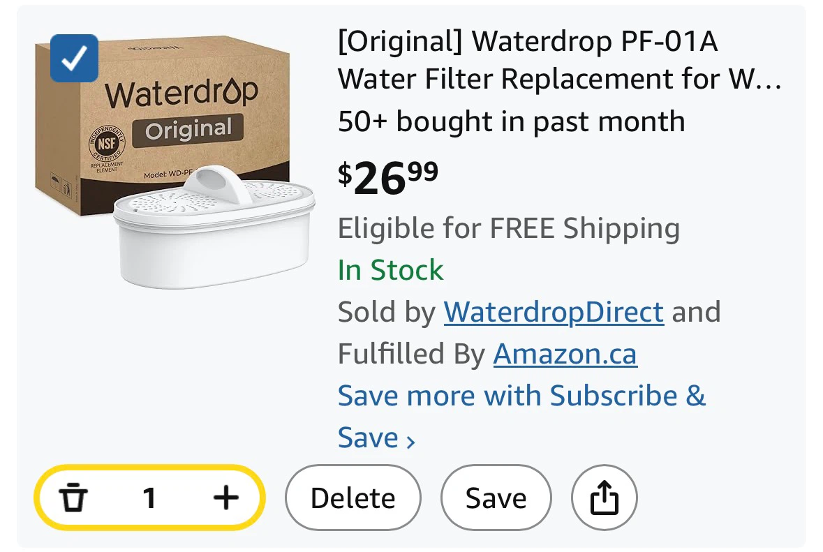 [LAST CHANCE - 5DAYS LEFT] Waterdrop Replacement Filter (1 Pack)