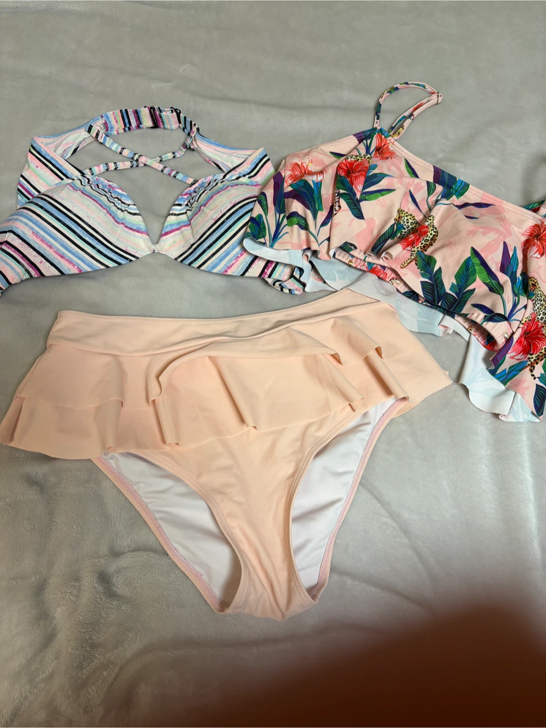 Floral & Stripe Bikini Set