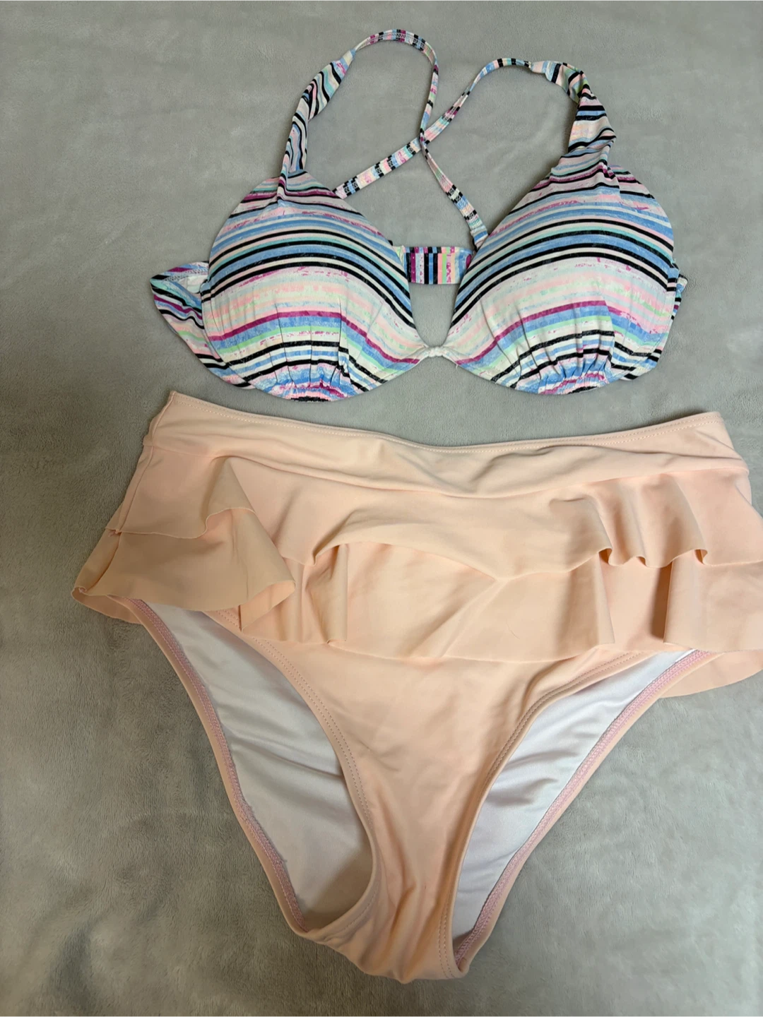 Floral & Stripe Bikini Set - photo 3