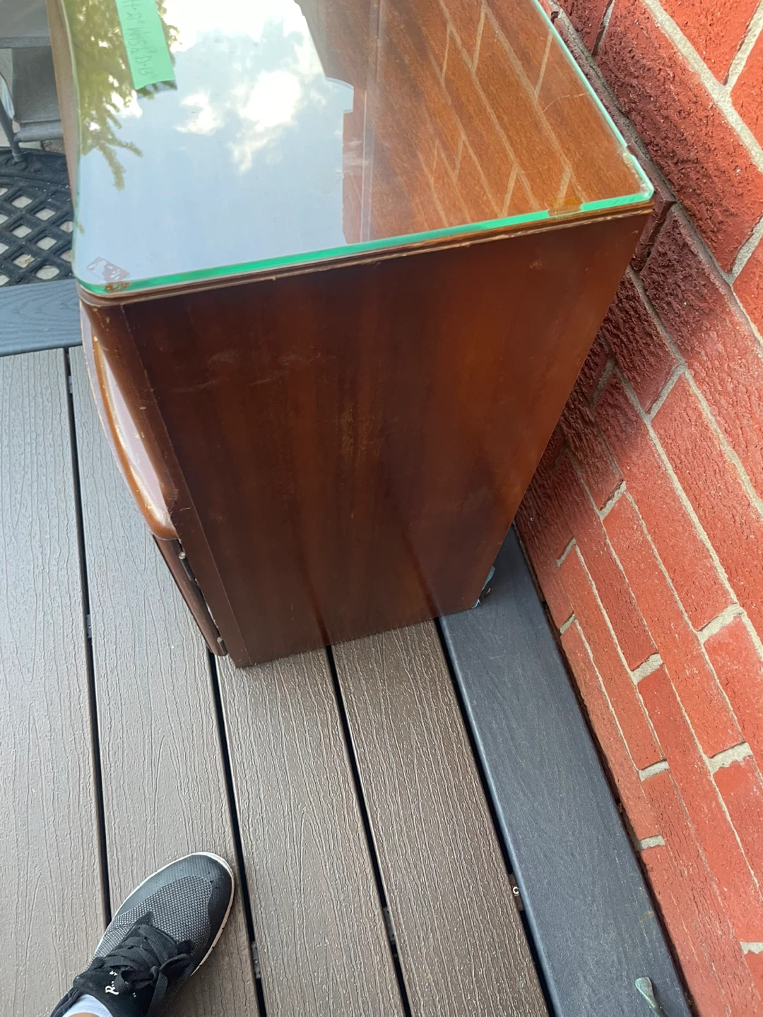 Vintage Wood Nightstand with Drawer and Cabinet - photo 3