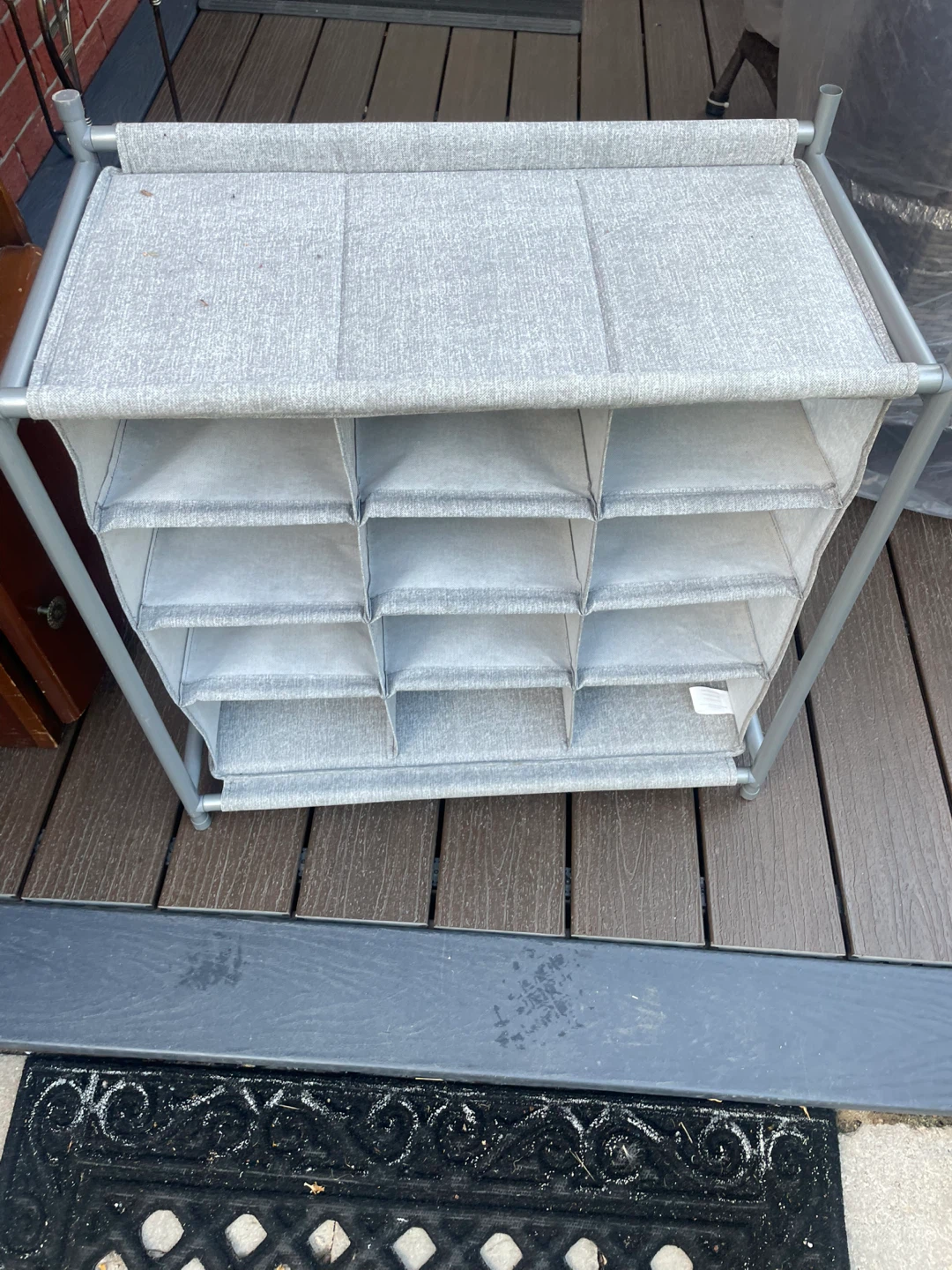 Grey Fabric Shoe Rack Organizer - photo 2