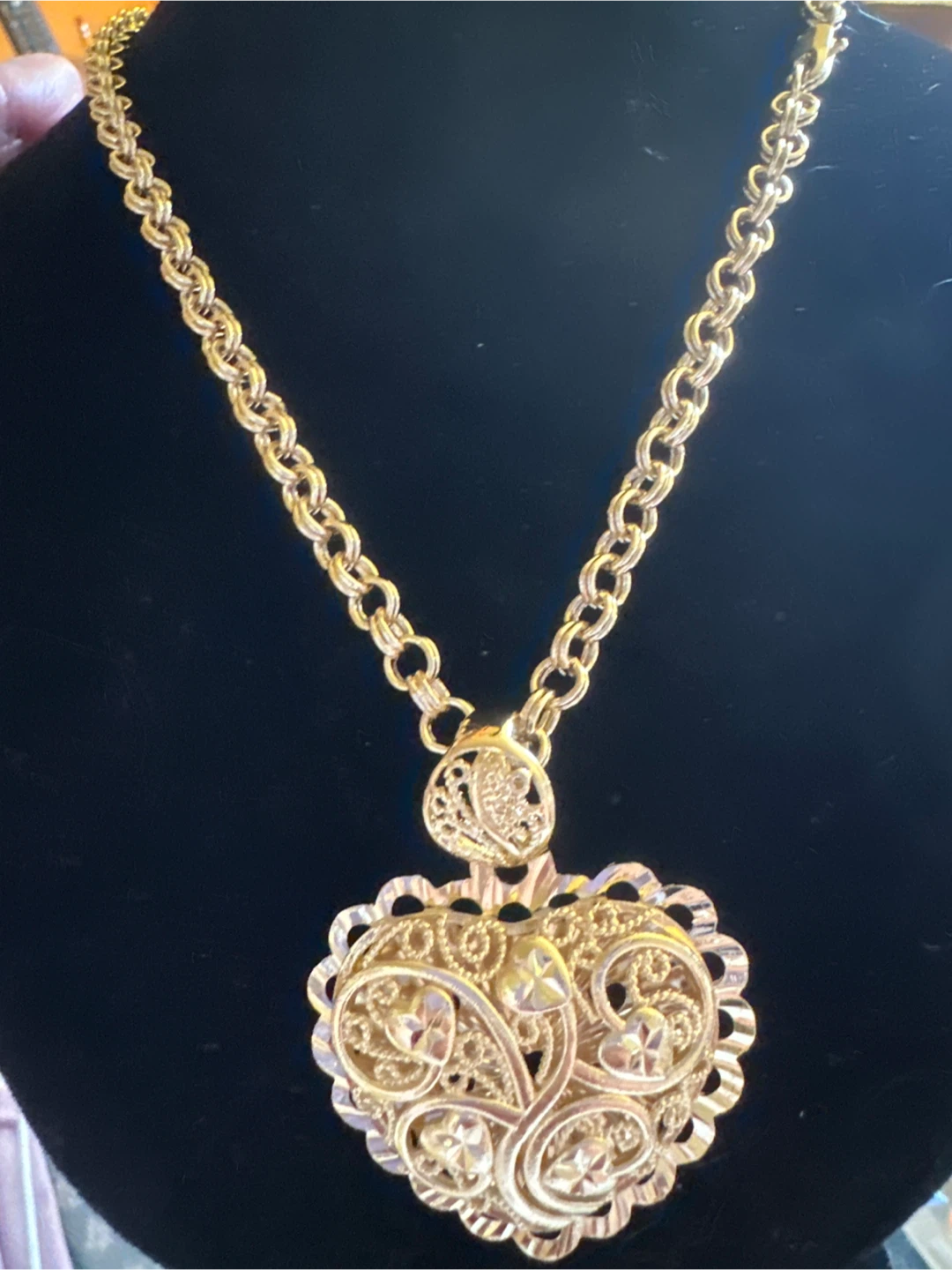 14 kGold laminated Heart Pendant Necklace
