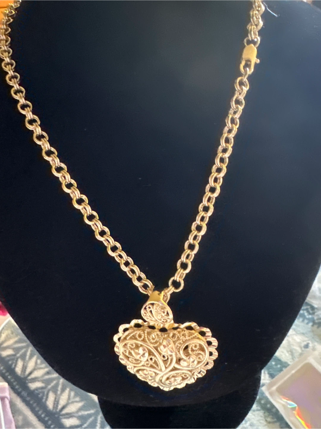 14 kGold laminated Heart Pendant Necklace - photo 2
