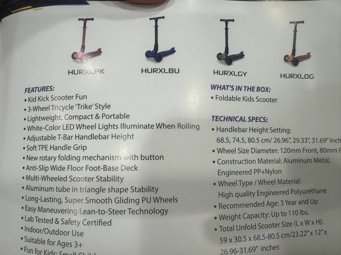 Hurtle 3-Wheel Foldable Kid Scooter - photo 4