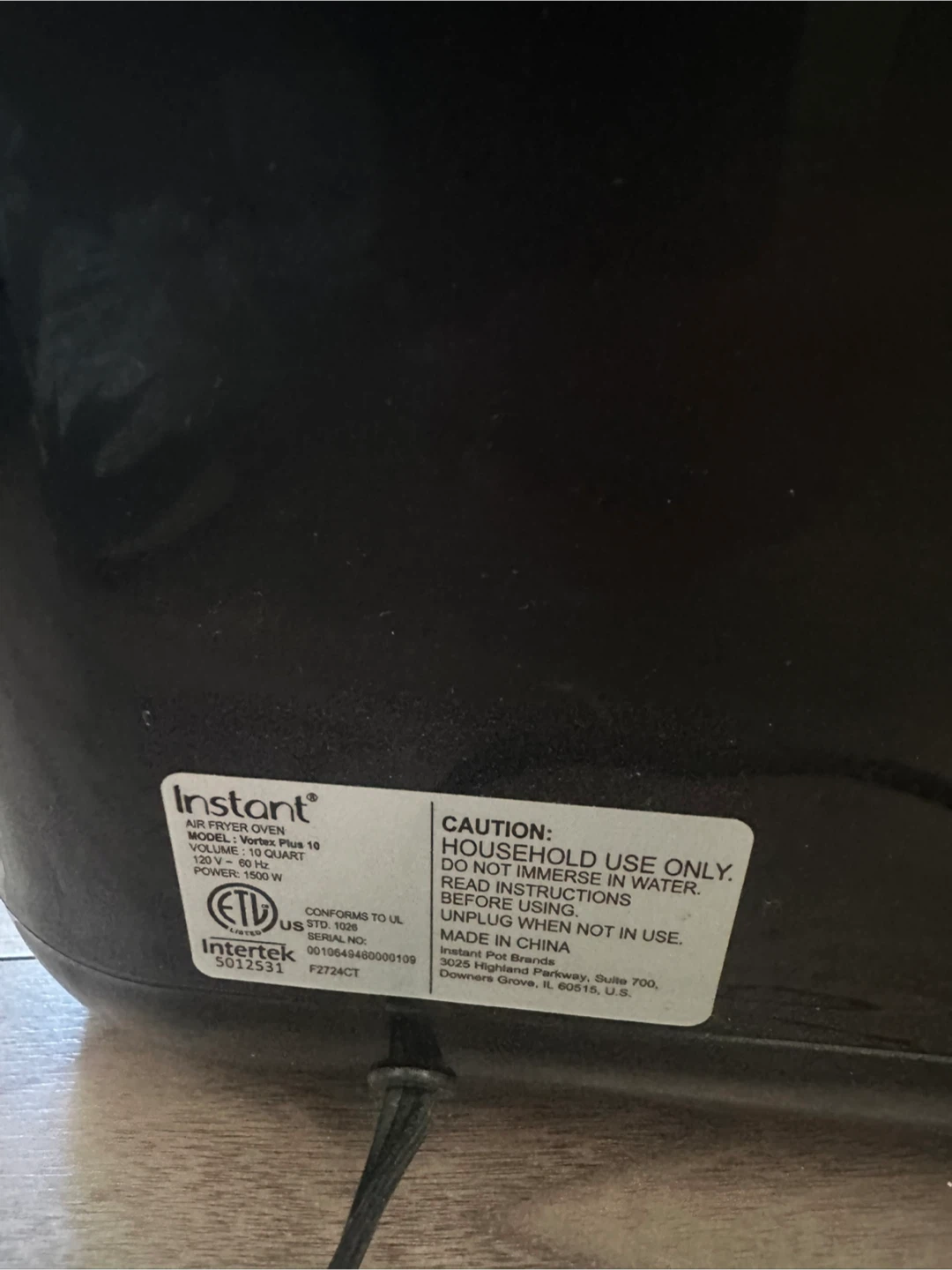 Instant Vortex Plus 10 Quart Air Fryer Oven - photo 2