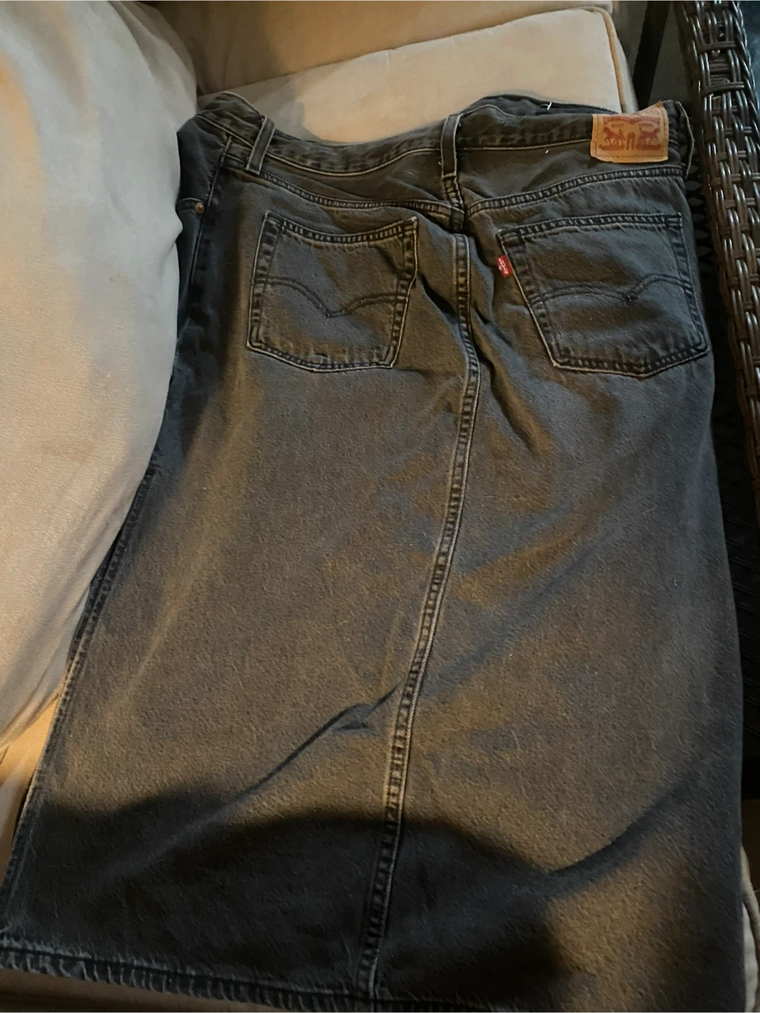 Levi's Black Denim Maxi Skirt
