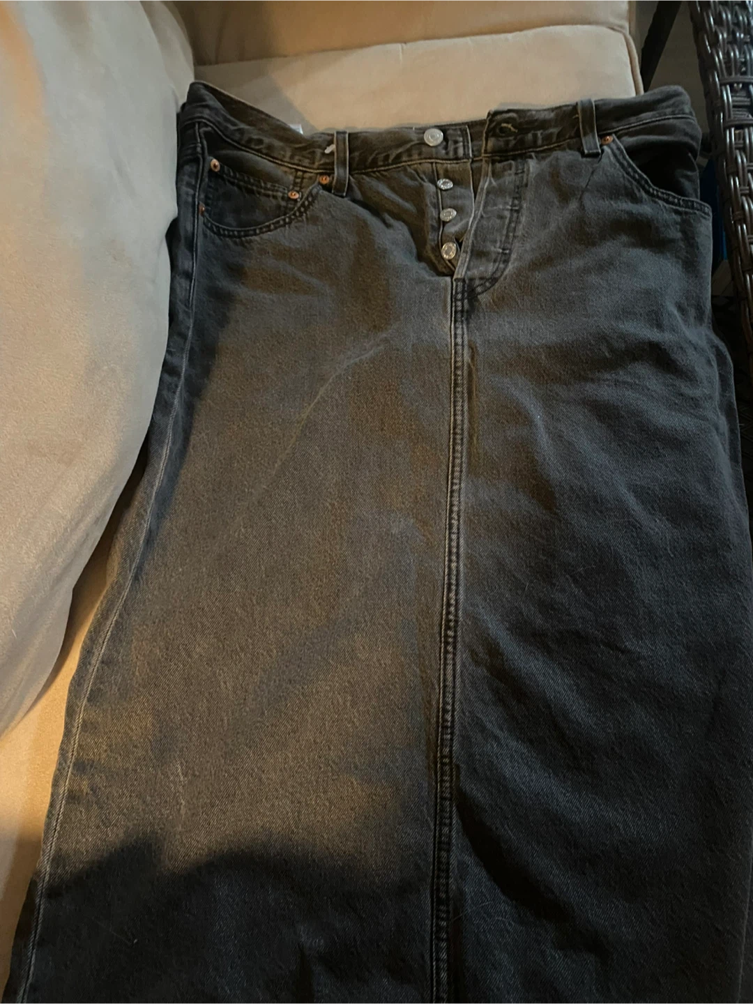 Levi's Black Denim Maxi Skirt - photo 2