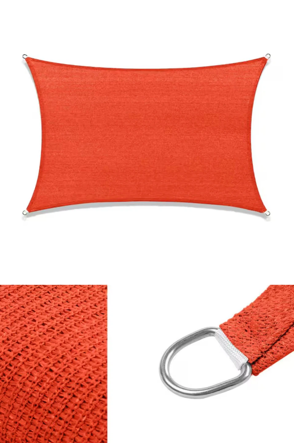 Sunshade 10x16. Red Rectangle UV Block  Patio  and Backyard - photo 2