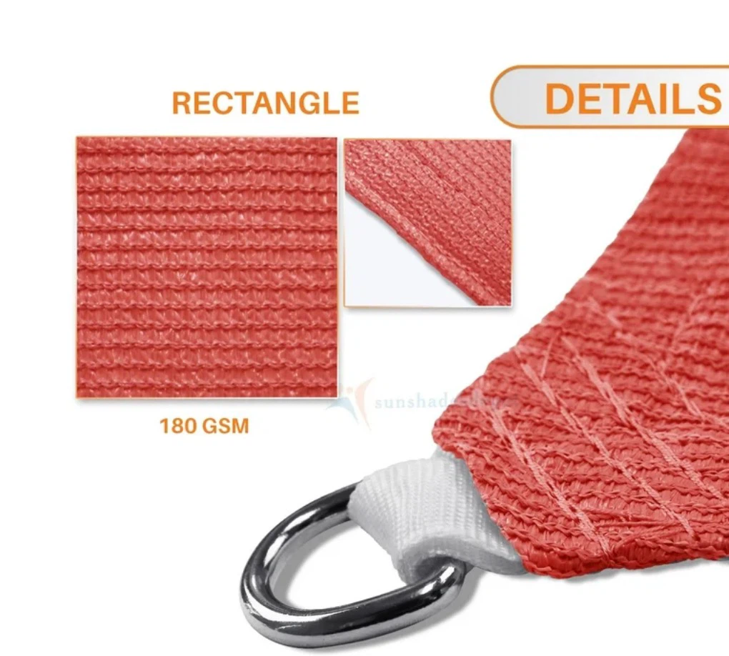 Sunshade 10x16. Red Rectangle UV Block  Patio  and Backyard - photo 3
