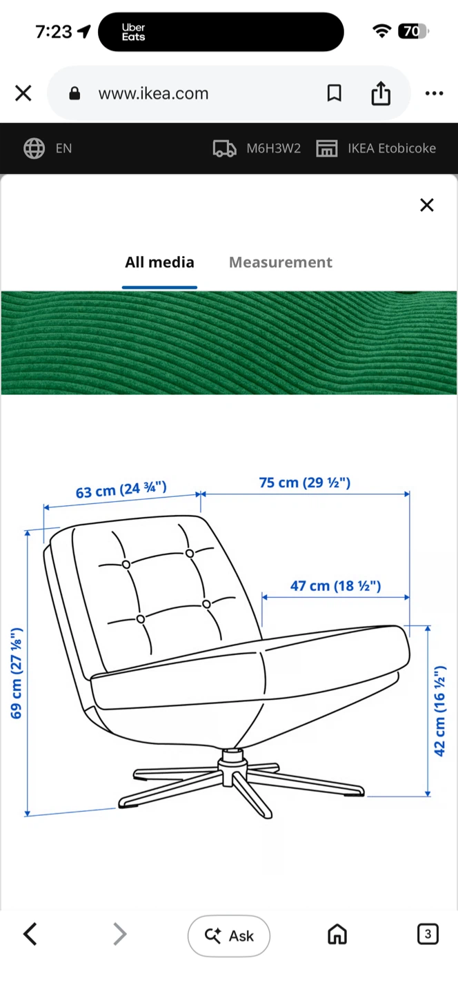 IKEA Ekenäset Armchair - Green
