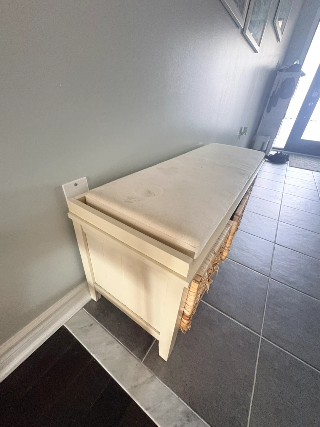 Storage Bench with Wicker Baskets - photo 3