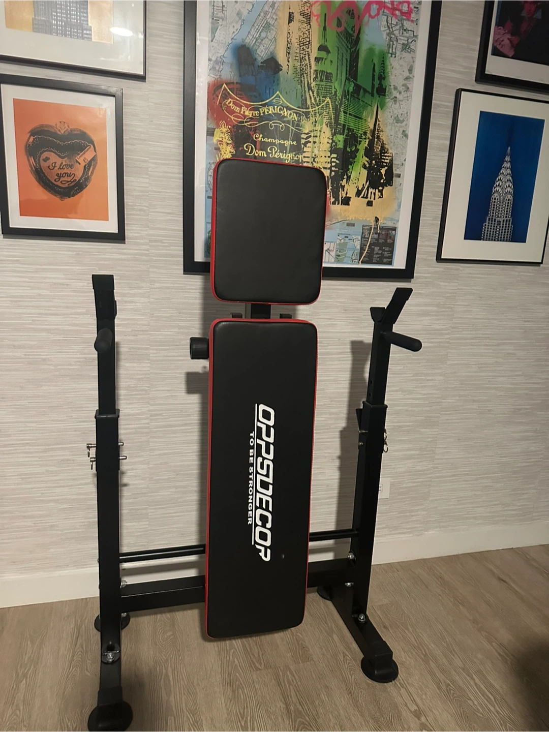 Adjustable Weight Bench with Barbell Rack - photo 2