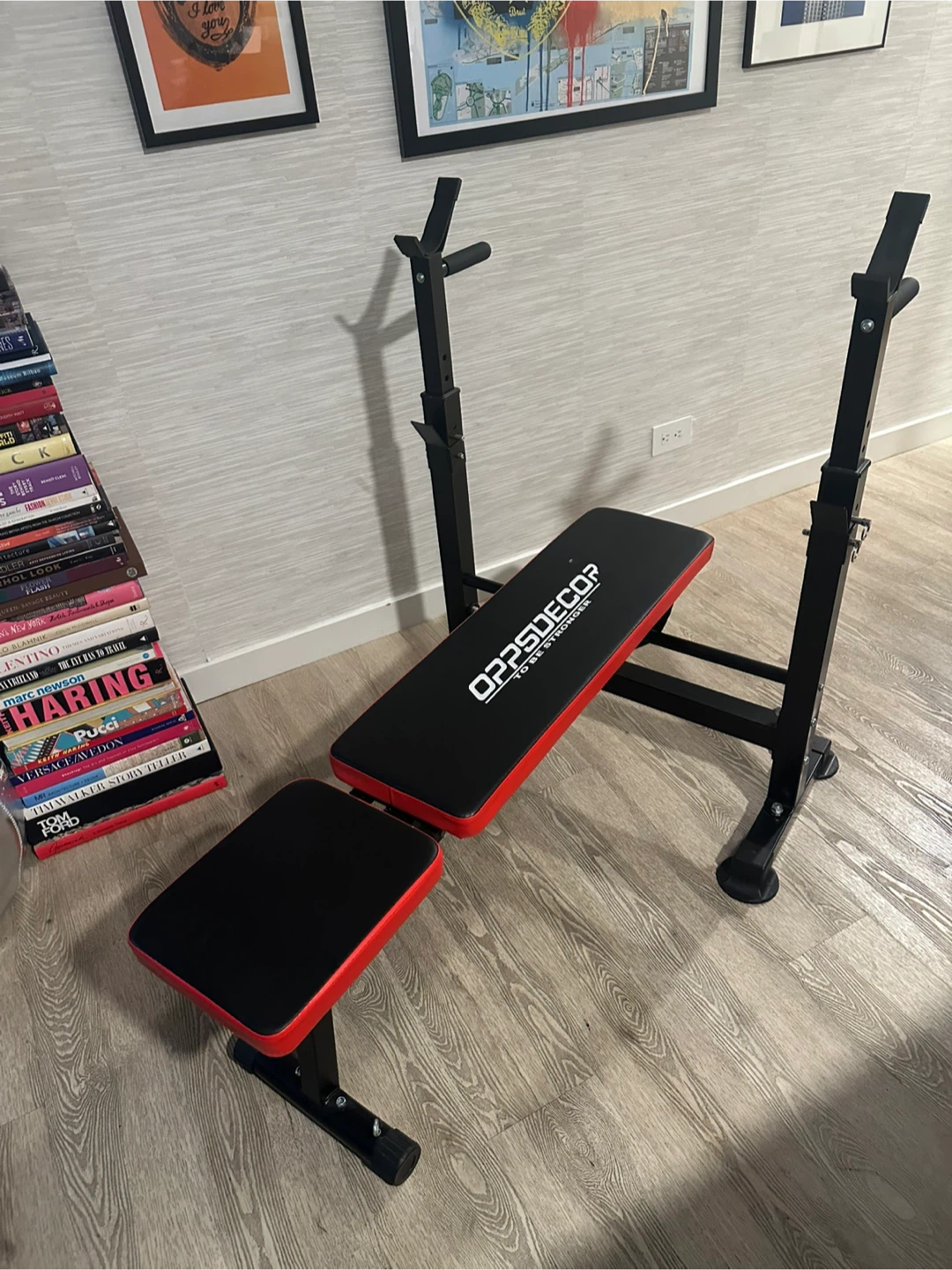 Adjustable Weight Bench with Barbell Rack - photo 3