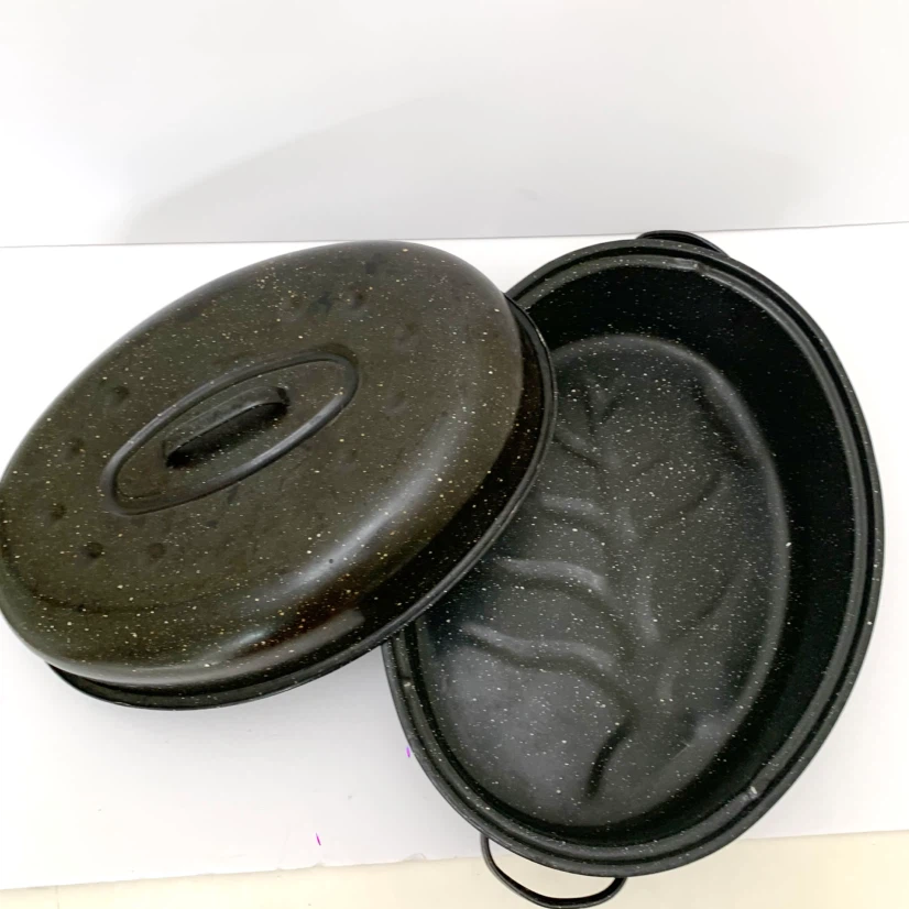 Roasting Pan Roaster Oven Pan Bakeware With Lid Kitchen - photo 2
