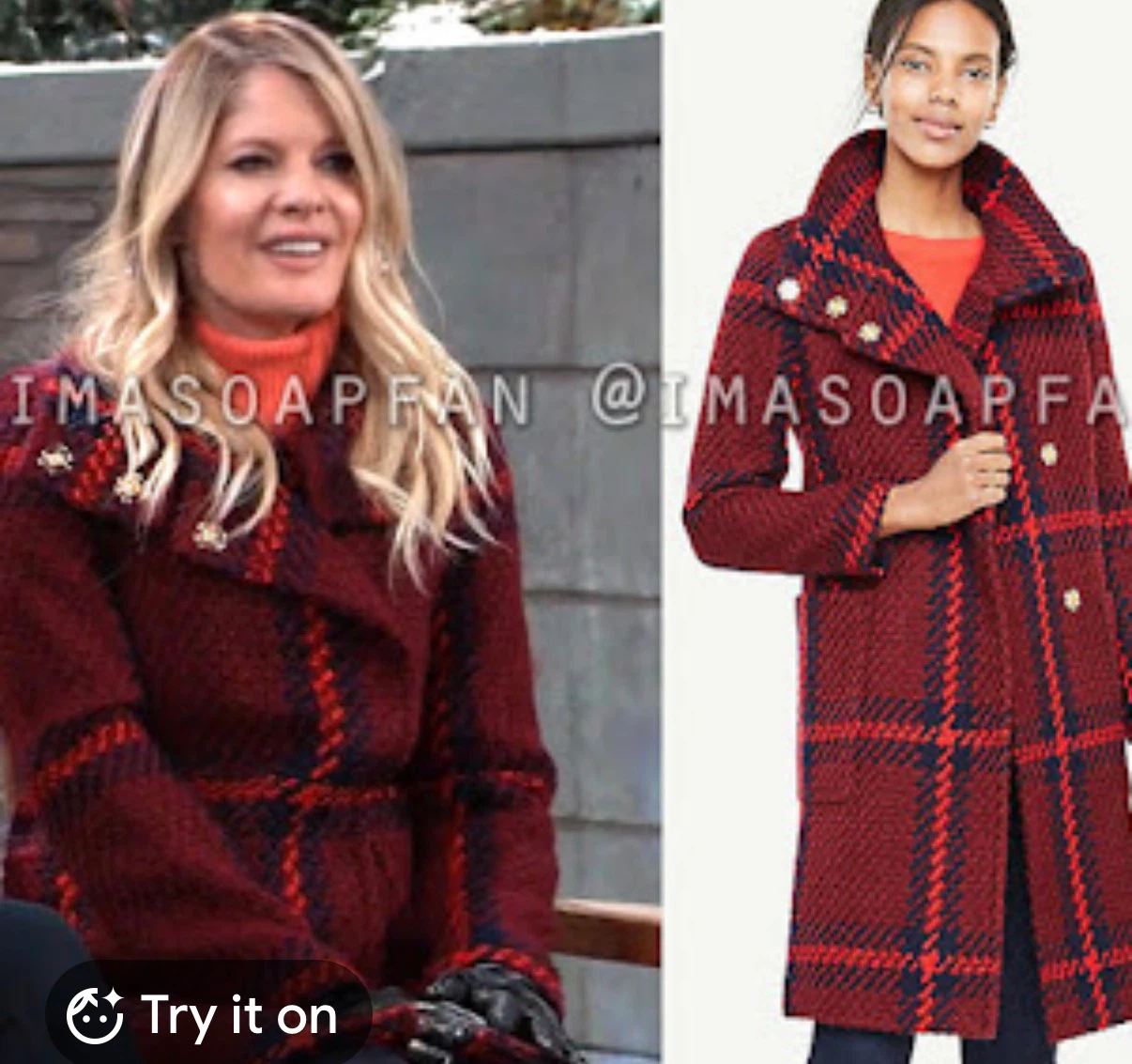 Ann Taylor Plaid Wool Blend Coat - photo 3
