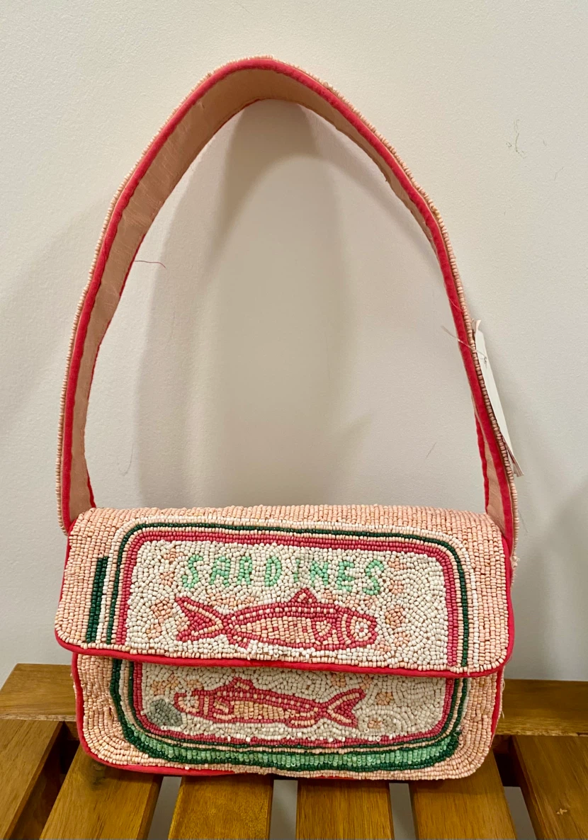 Beaded Sardine Tin Shoulder Bag