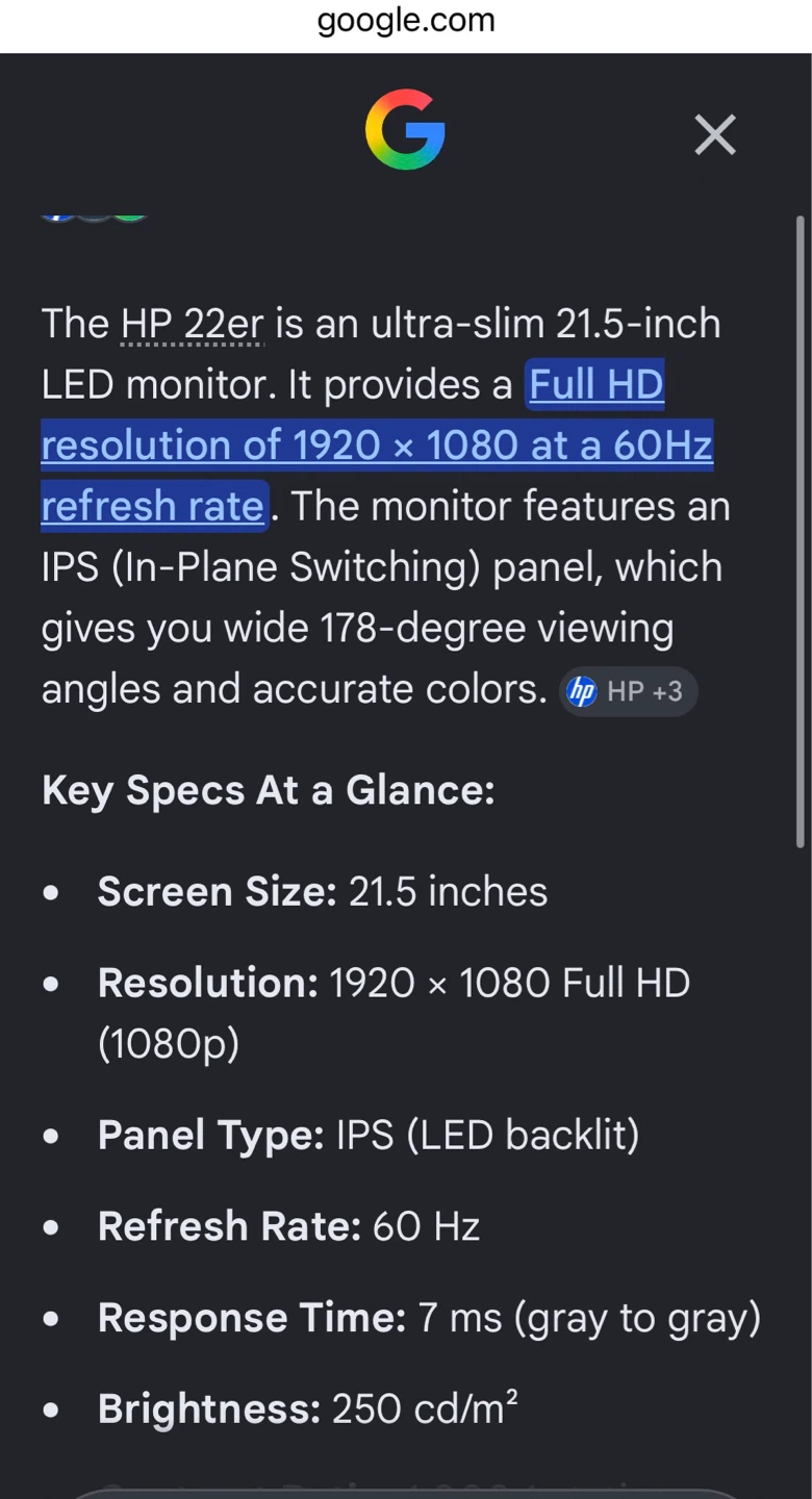 HP Monitor 22 inch 22er - photo 3