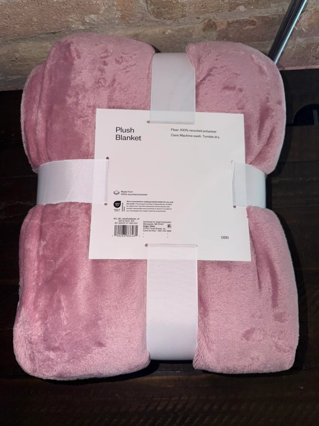 Room Essentials Plush Blanket XL Twin - Pink - photo 2
