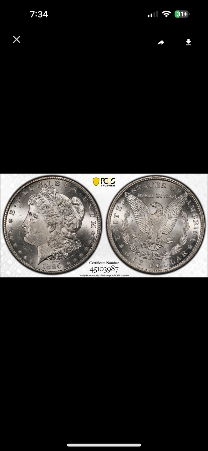 1890-CC Morgan Silver Dollar PCGS MS63 - photo 5