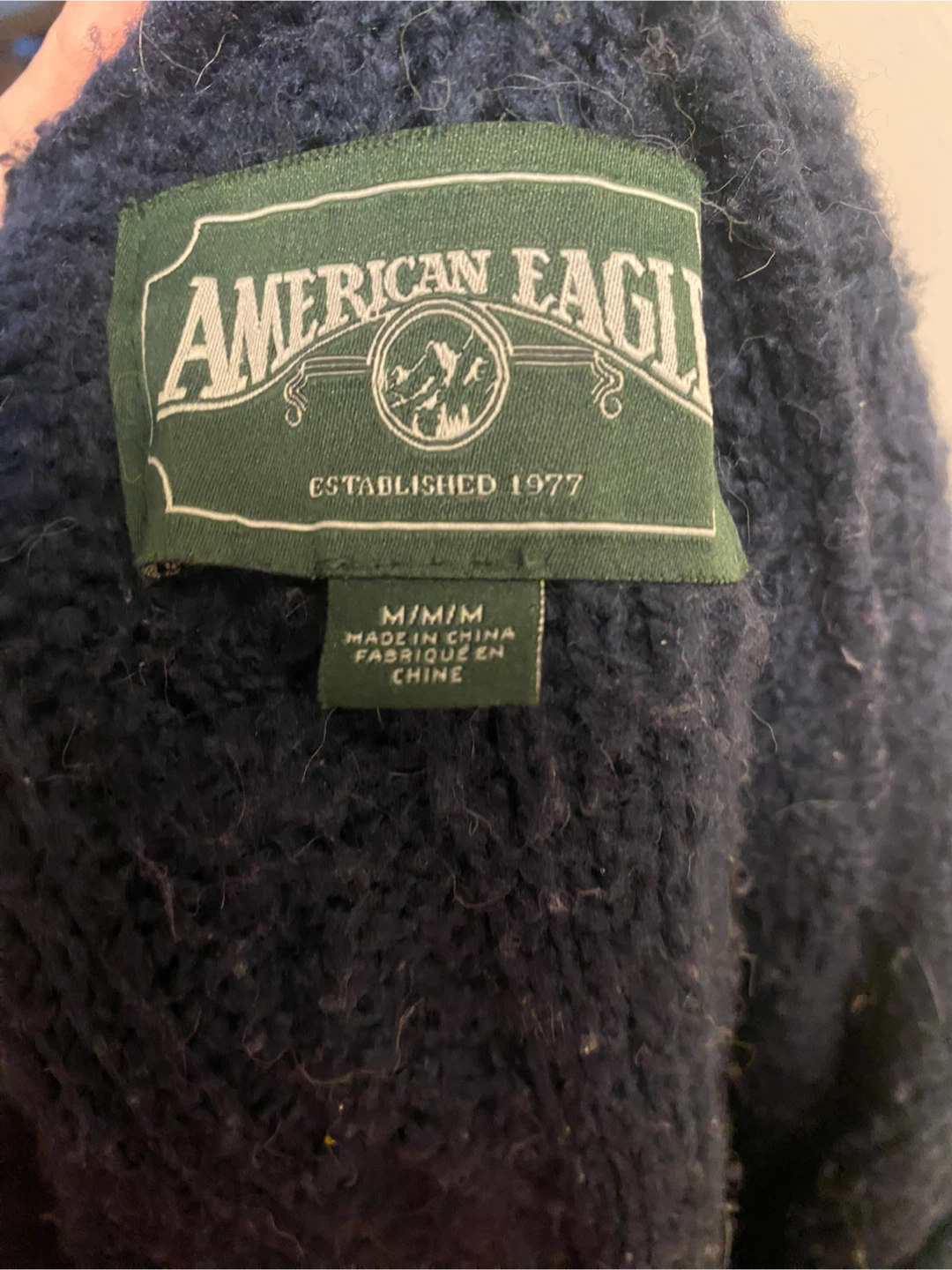 American Eagle Navy Cable Knit Sweater