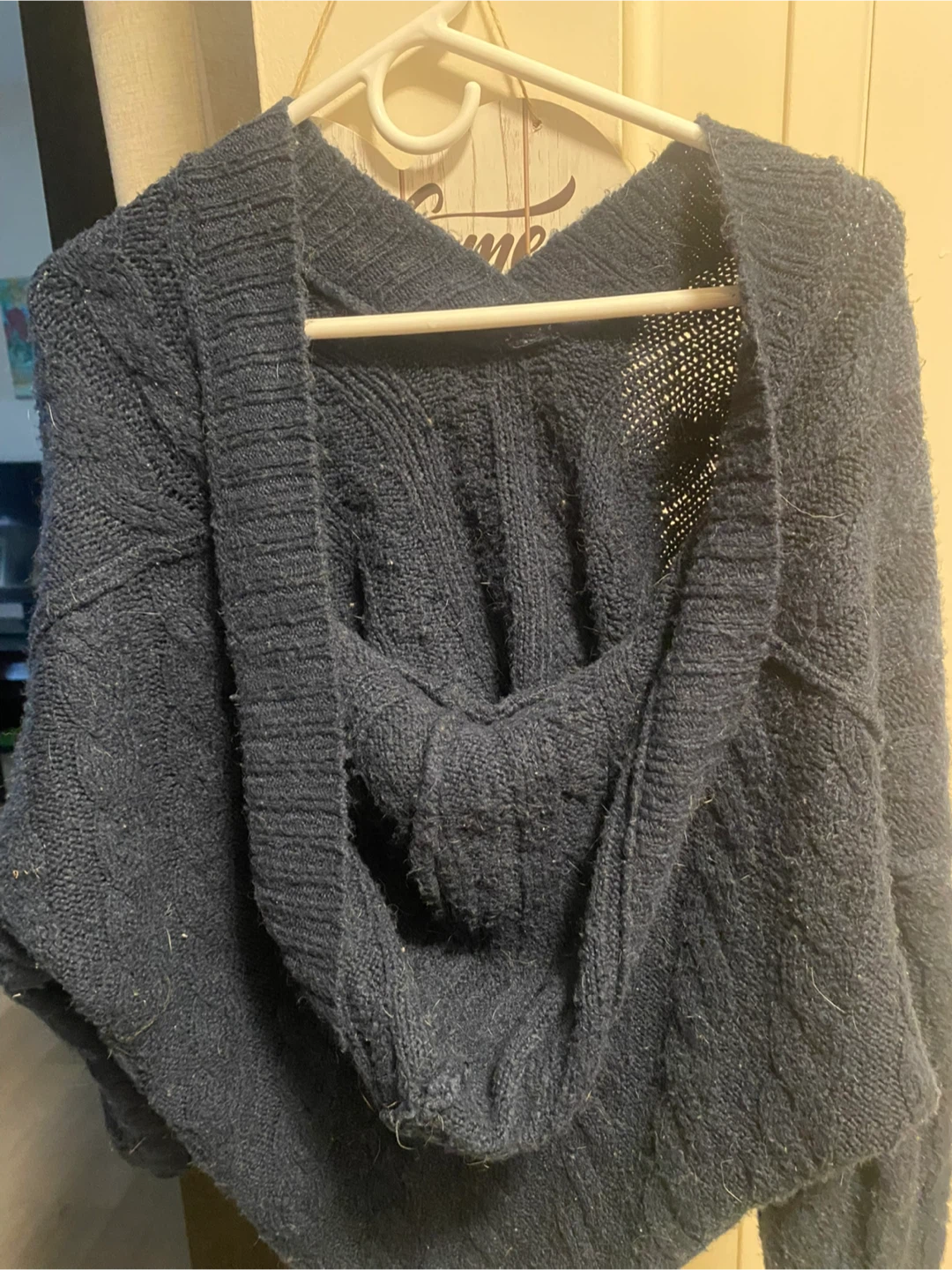 American Eagle Navy Cable Knit Sweater - photo 2