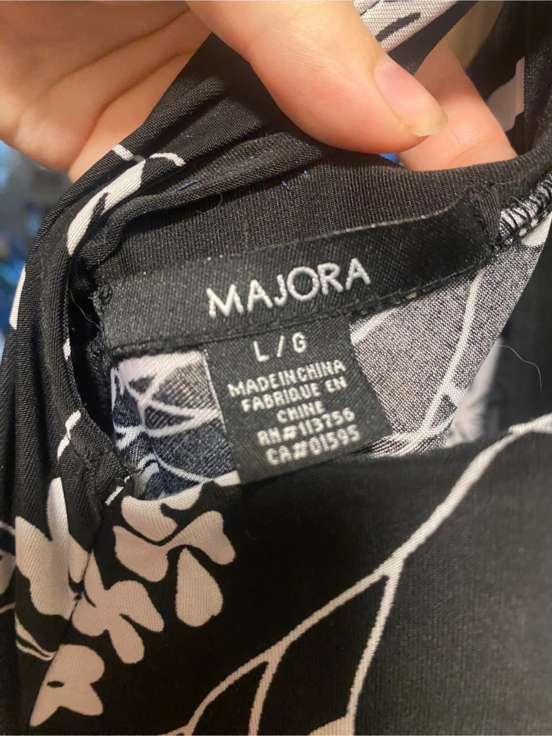 Majora Floral Maxi Dress L/G Black and White