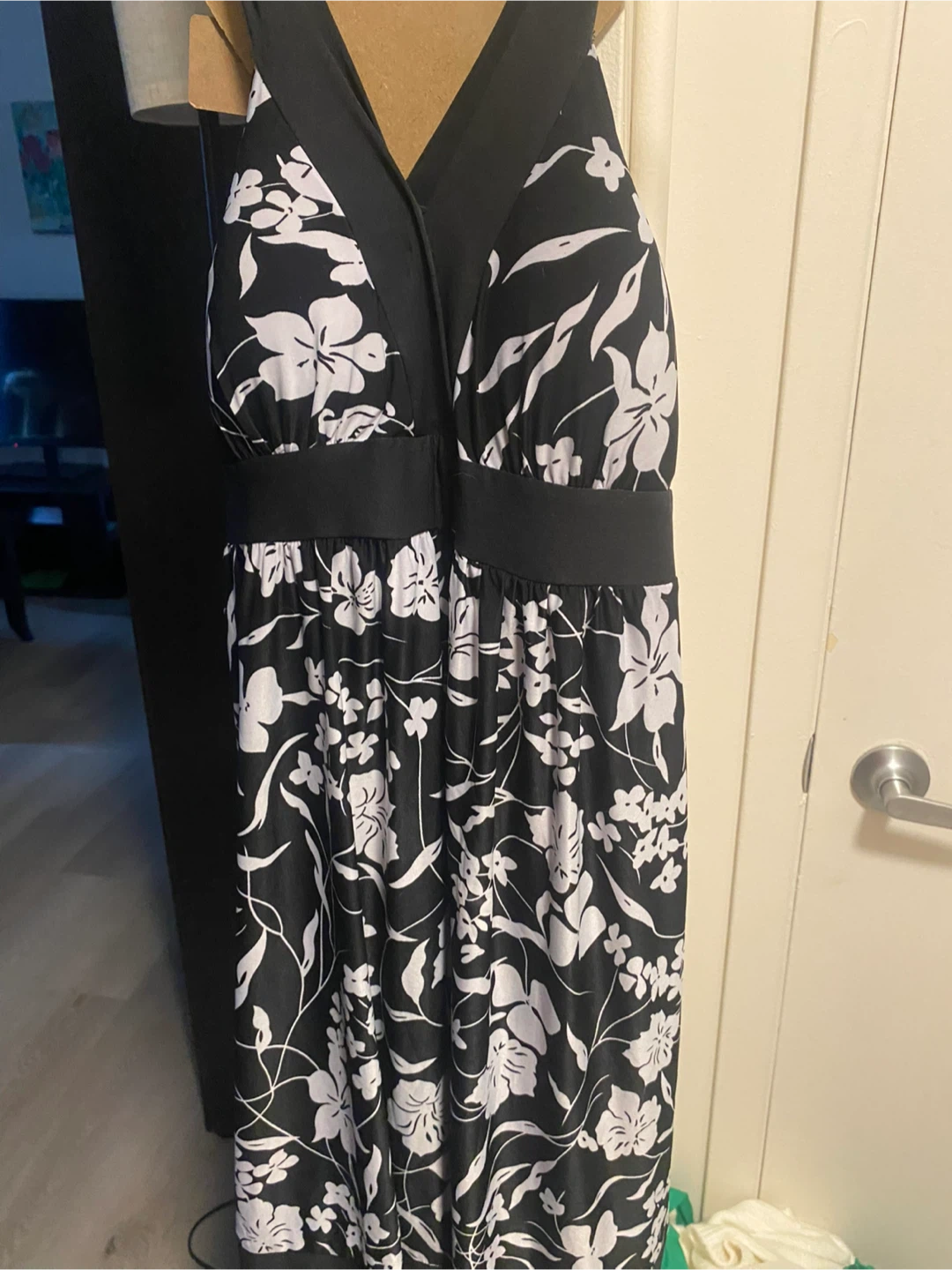 Majora Floral Maxi Dress L/G Black and White - photo 2