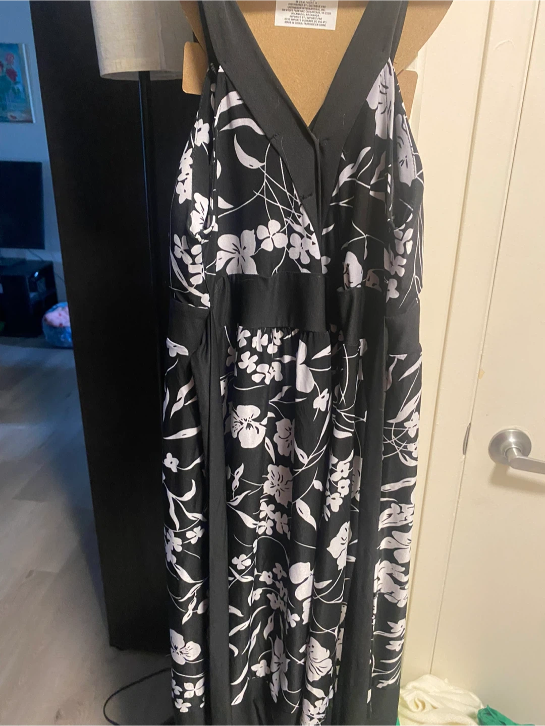 Majora Floral Maxi Dress L/G Black and White - photo 3