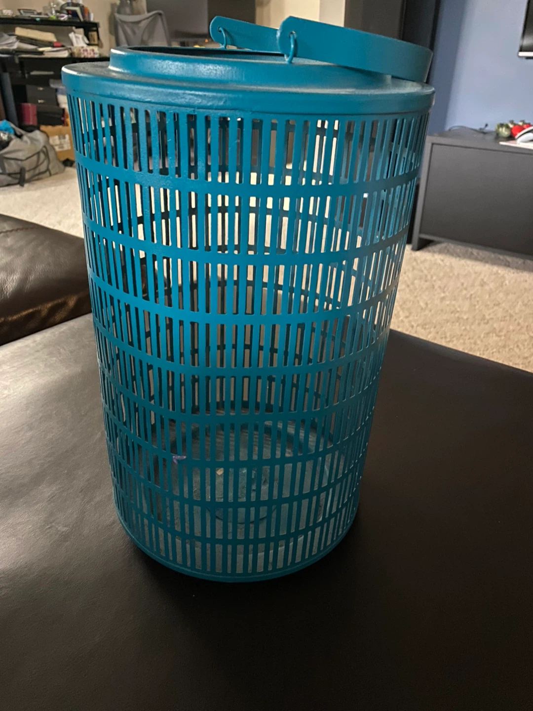Teal candle holder