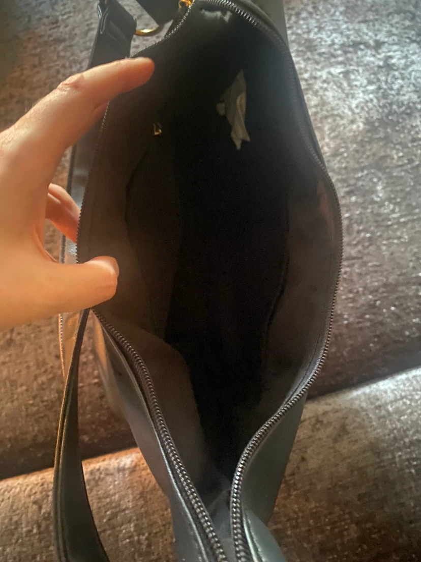 Black Faux Leather Hobo Handbag - photo 3