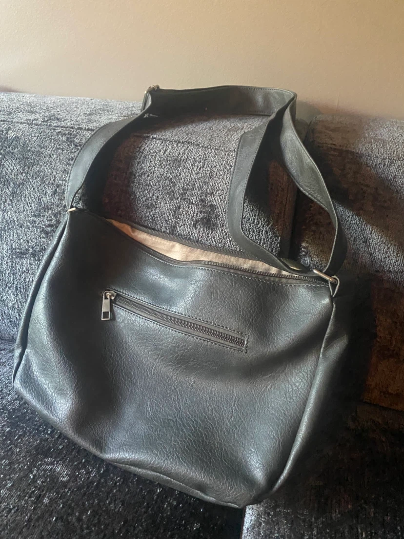Black Faux Leather Crossbody Shoulder Bag - photo 3