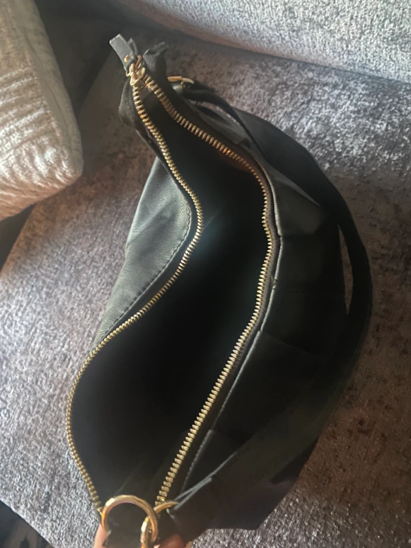 Black Faux Leather Shoulder Bag - photo 3
