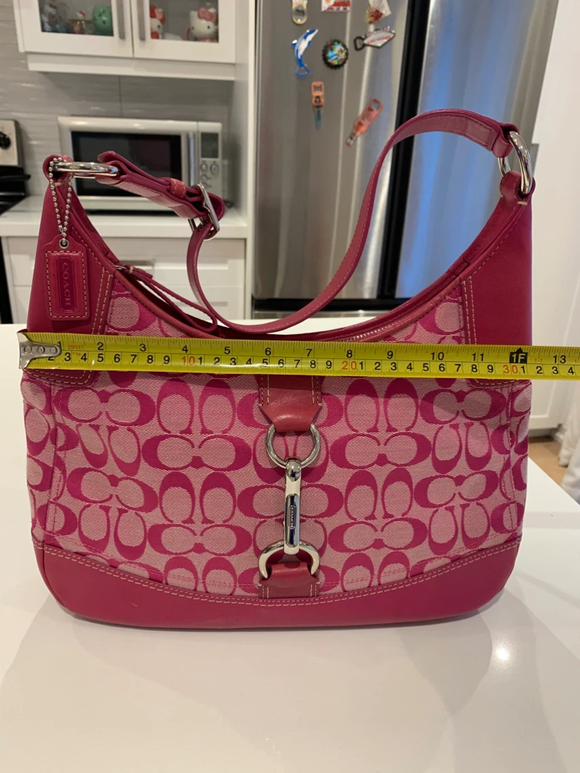🎀💗Coach Hampton Hobo Bag - Pink Signature Canvas Leather 💗🎀🩷 - photo 4