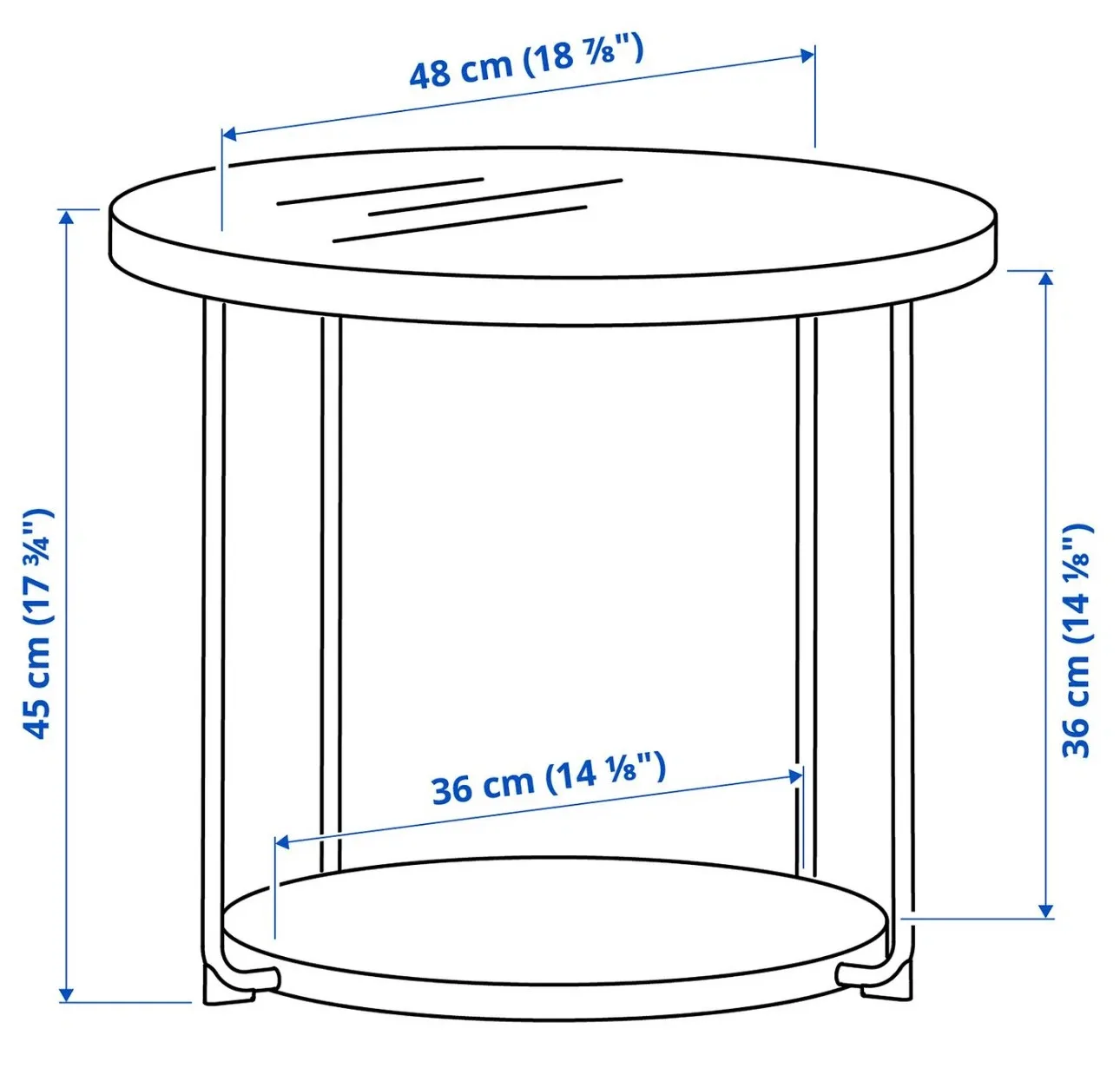 FRÖTORP Side Table - Anthracite Marble Effect/Black Glass - photo 3