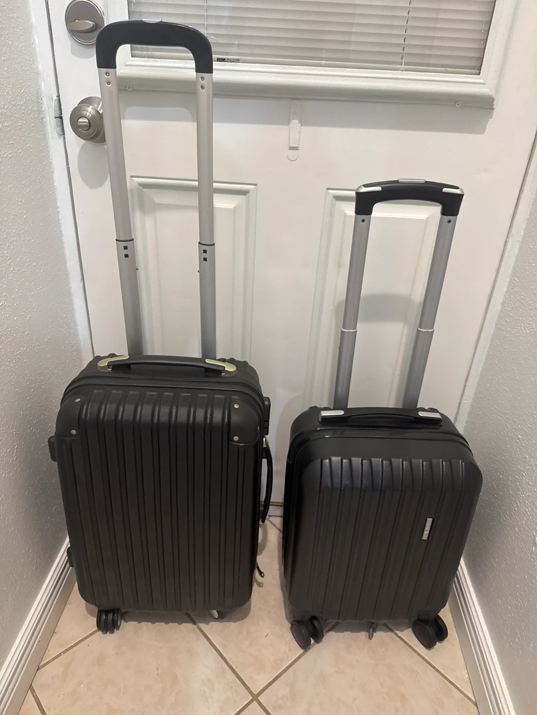 Black Hardside Carry-On Suitcase