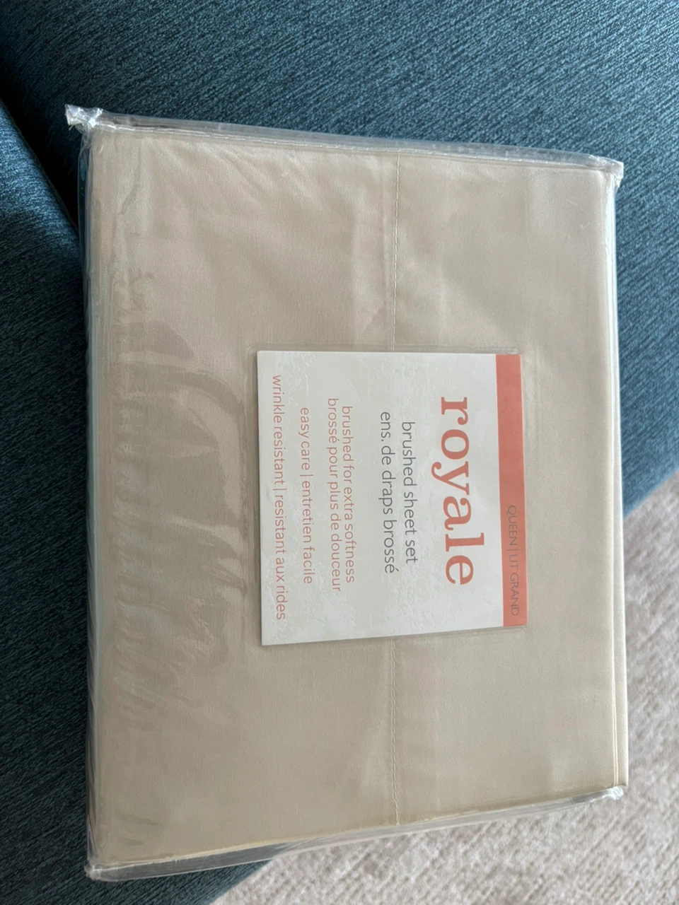 Royale Queen Sheet Set Beige - in original packaging