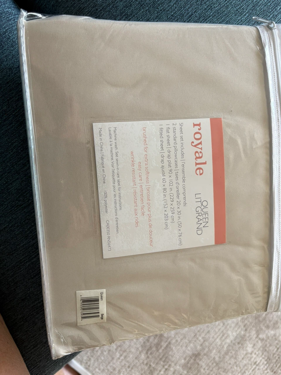 Royale Queen Sheet Set Beige - in original packaging - photo 2