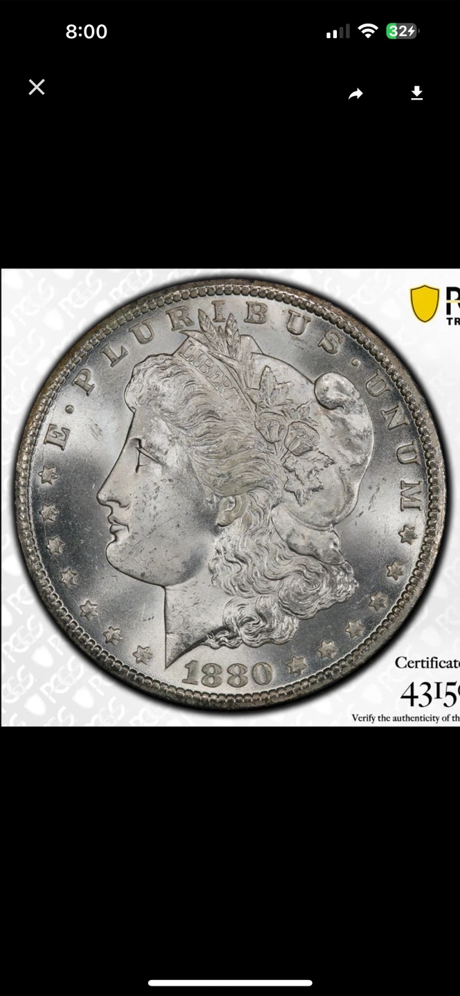 1880-CC Morgan Silver Dollar PCGS MS65 - photo 4