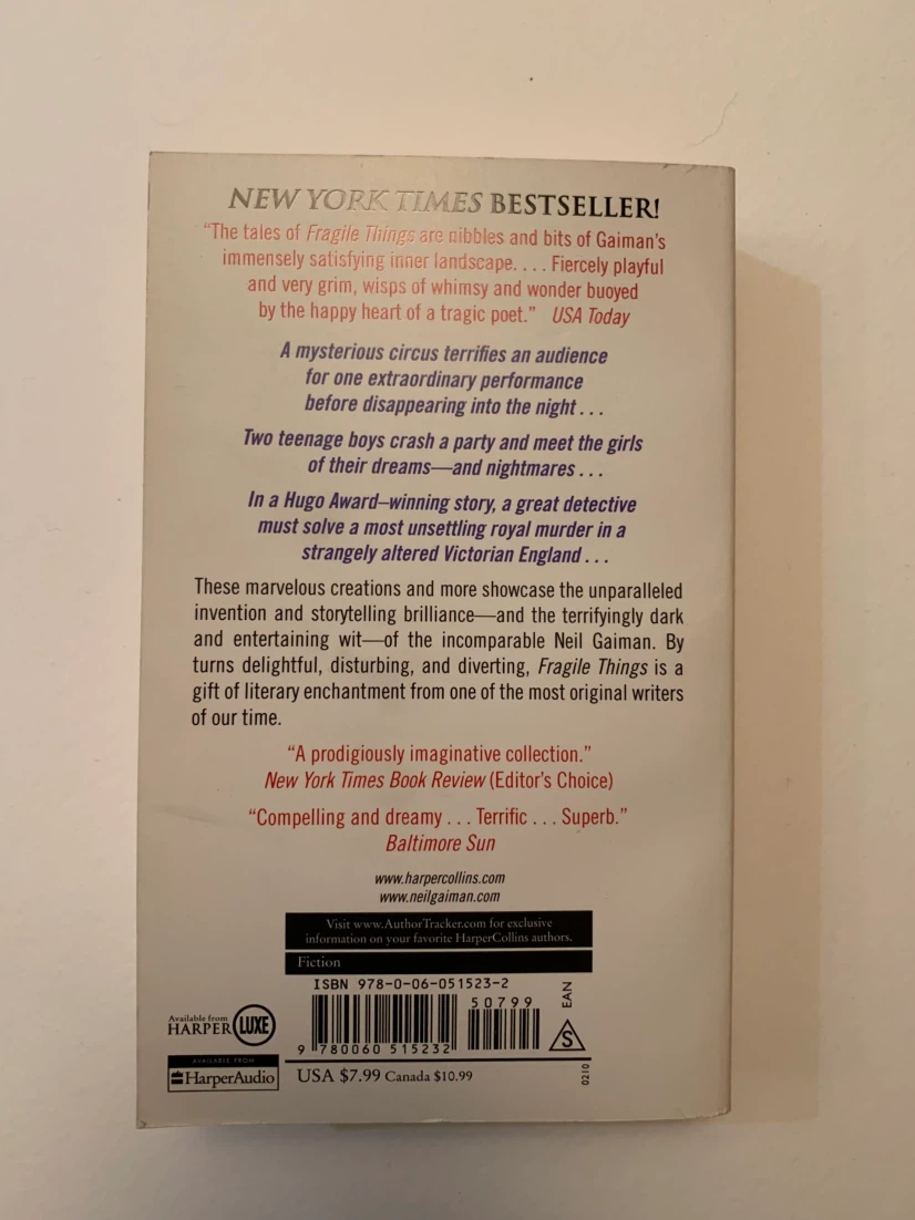 Fragile Things: Short Fictions and Wonders by Neil Gaiman - photo 2