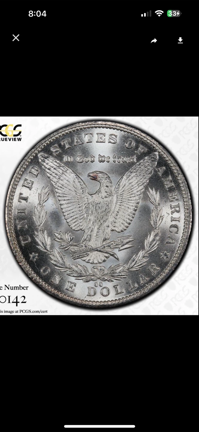 1881-CC Morgan Silver Dollar PCGS MS64+ - photo 5