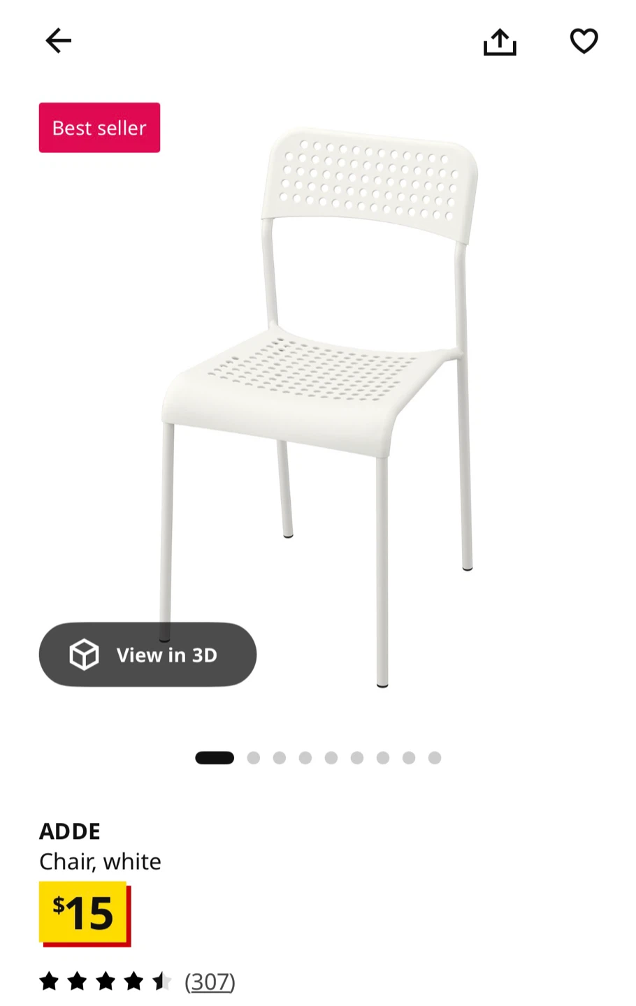 [LAST CHANCE - 5 DAYS LEFT] 2 White IKEA ADDE Chairs - photo 3